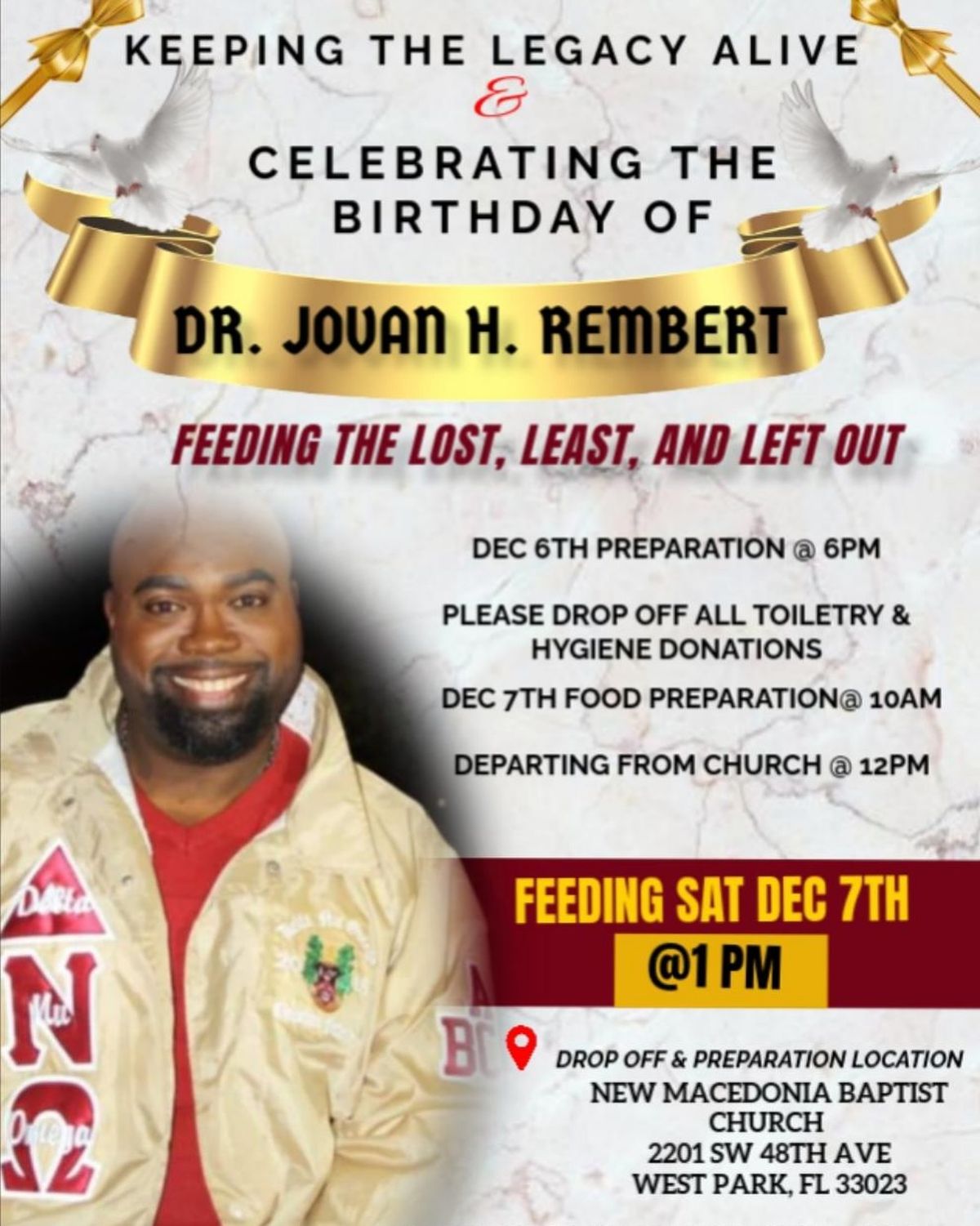 Annual Dr. Jovan H. Rembert Feeding 