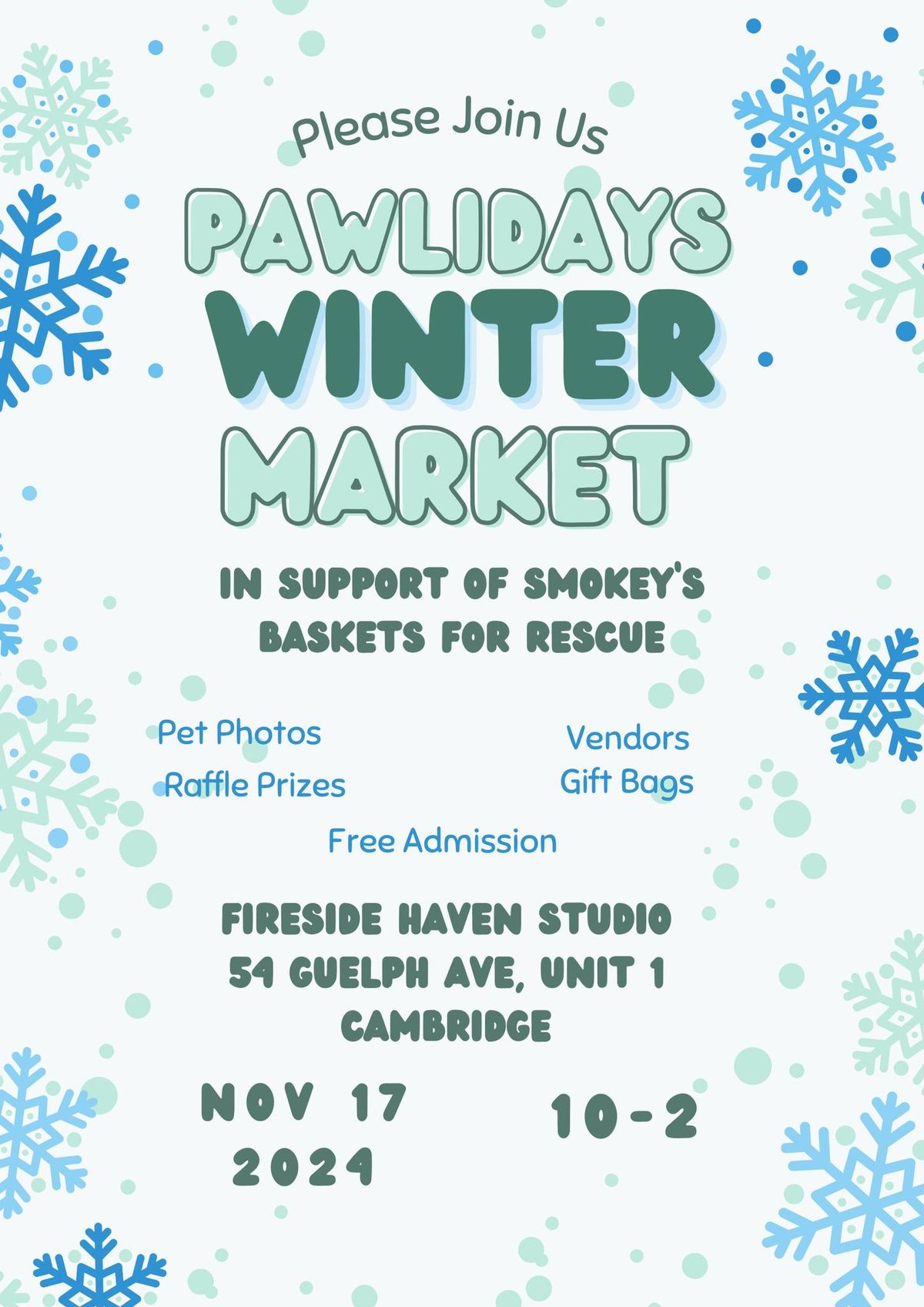 Pawlidays Winter Market in Support of Smokey's Christmas Baskets for Rescue - FULL