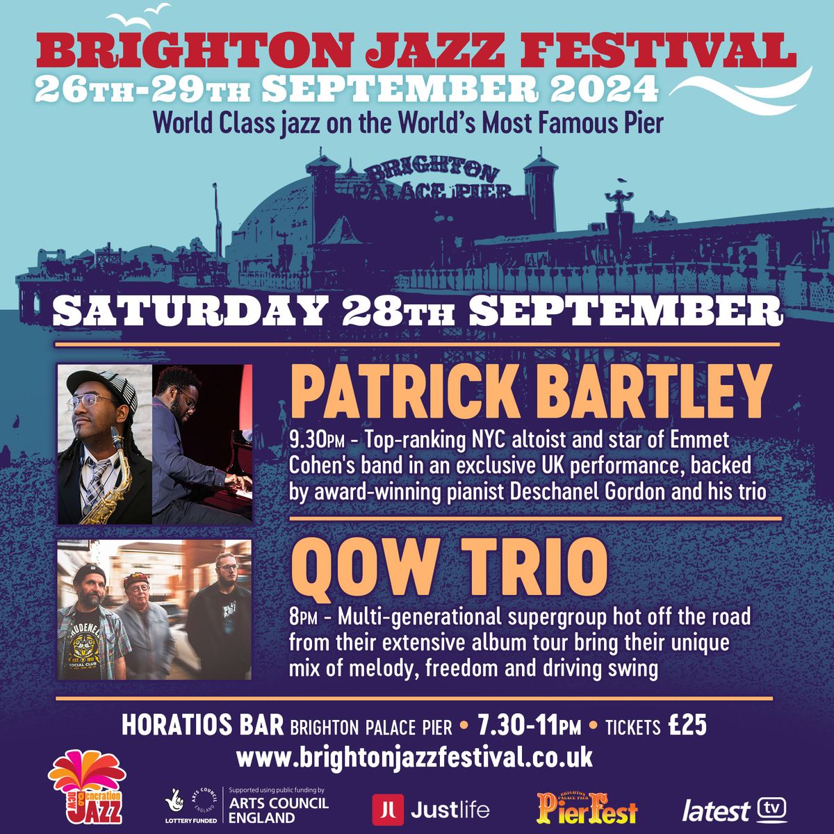 Brighton Jazz Festival presents: Patrick Bartley Jnr with the Deschanel Gordon Trio + QOW TRIO