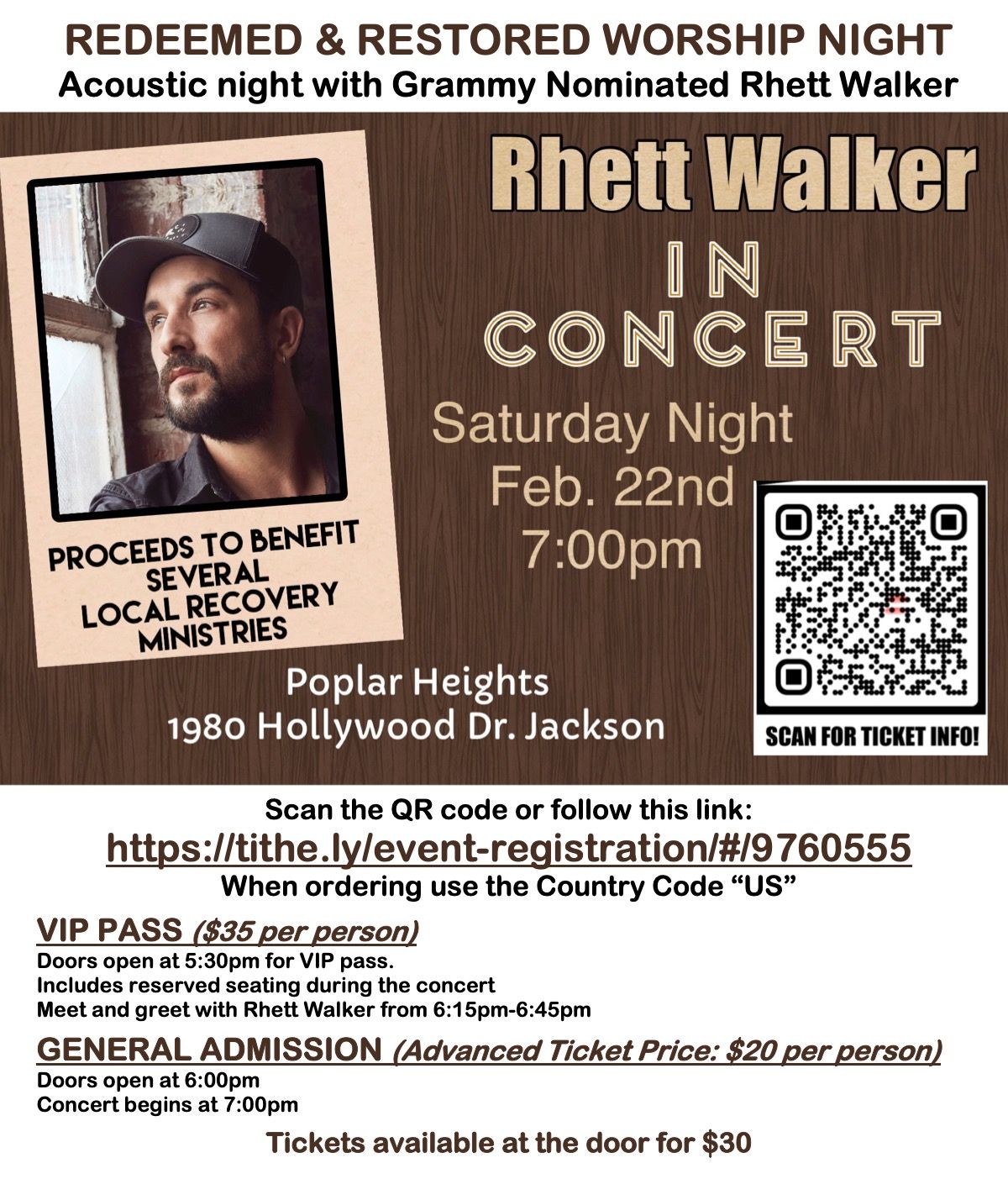 Rhett Walker Concert in Jackson, TN