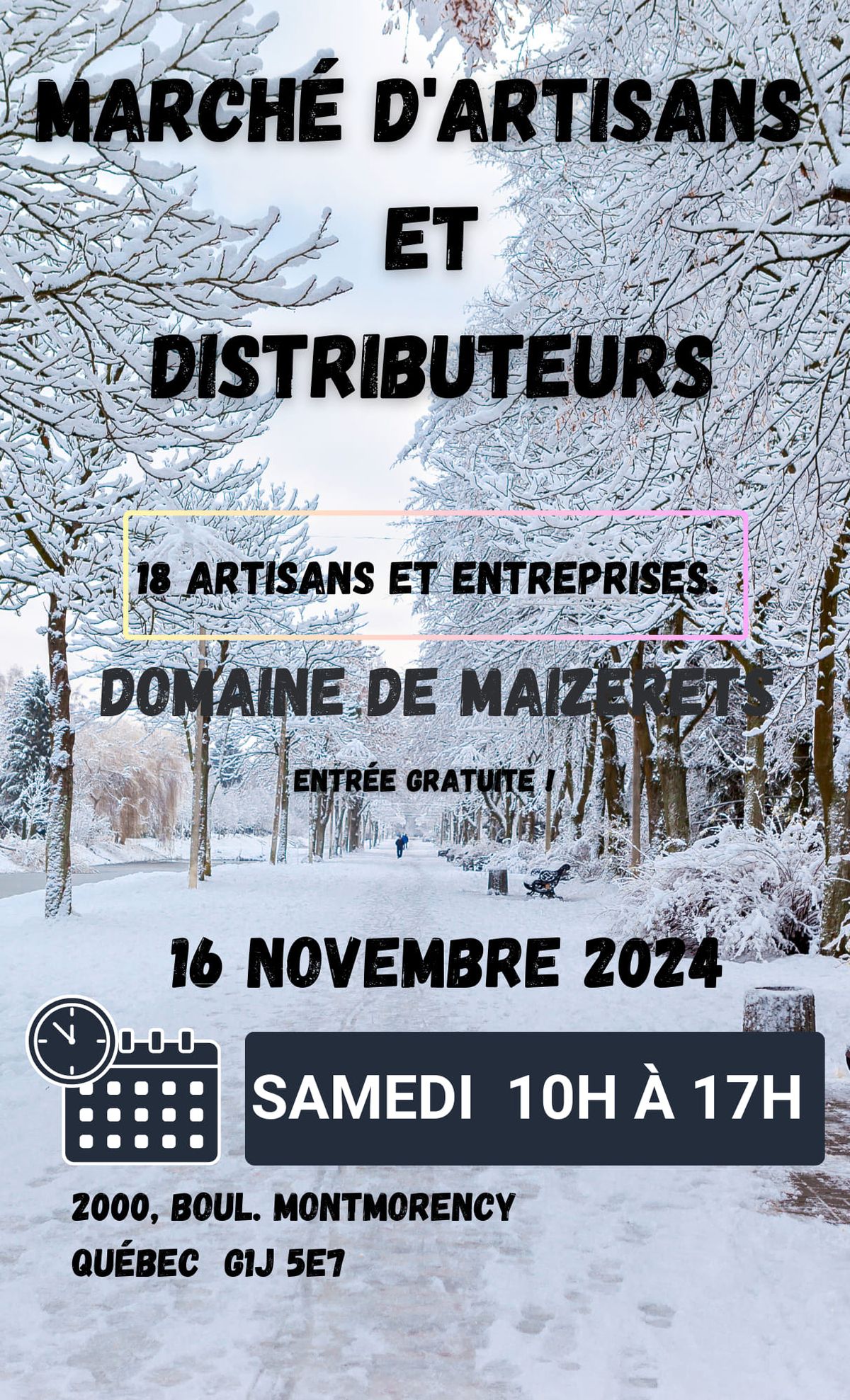 March\u00e9 de No\u00ebl d'artisans et distributeurs 