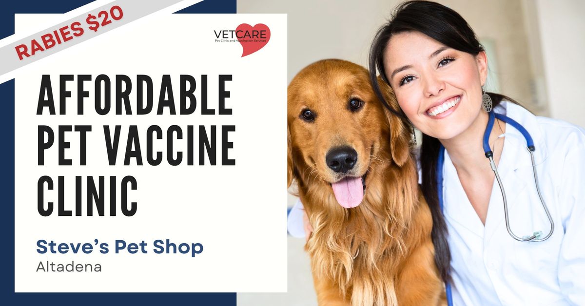 Affordable Pet Vaccine Clinic - Steve's Pet Shop