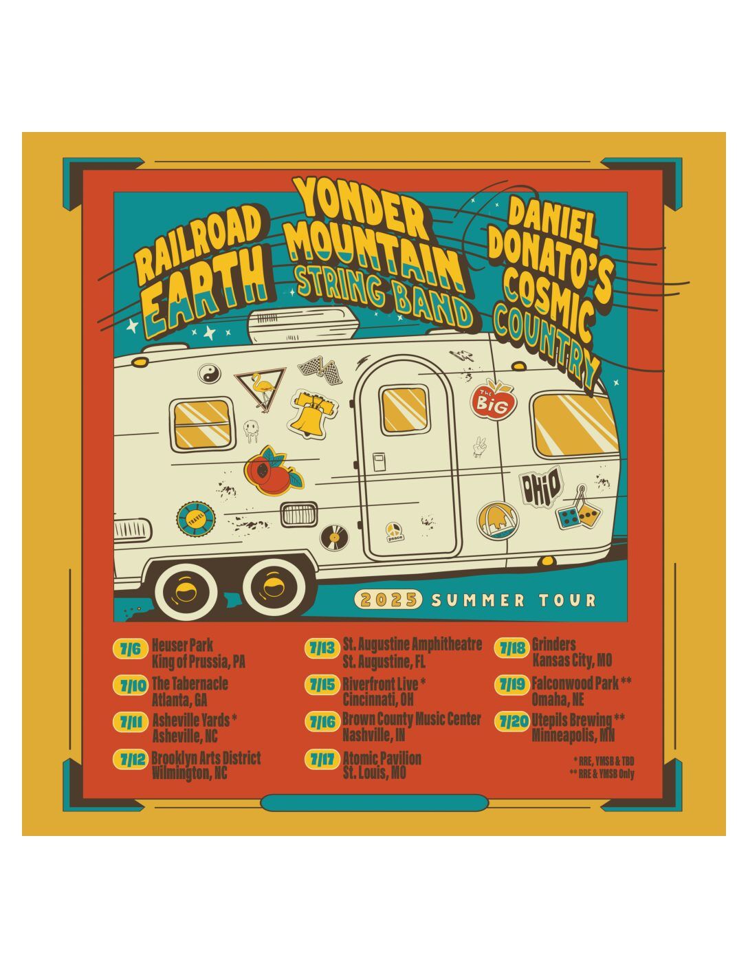 Railroad Earth, Yonder Mountain String Band, Daniel Donato's Cosmic Country at Atomic