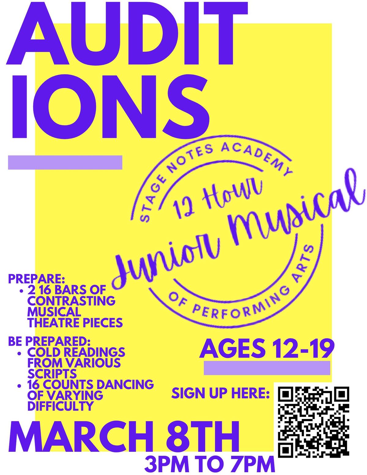 12 Hour Junior Musical Auditions