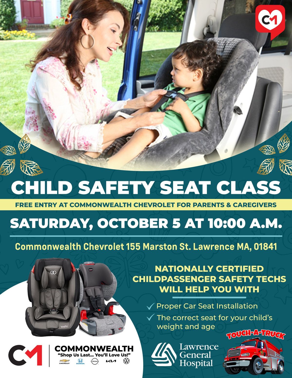 Car Safety Seat Clinic + Touch A Truck Event!