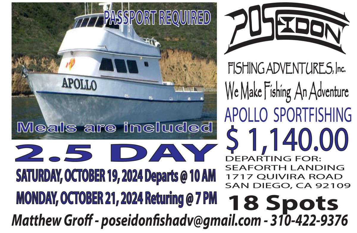 Apollo Charters - 2.5 Day - CANCEL TRIP