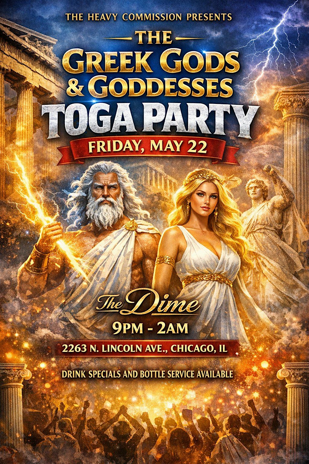 THE HEAVY COMMISSION PRESENTS \u201cTHE GREEK GODS AND GODDESSES TOGA PARTY\u201d