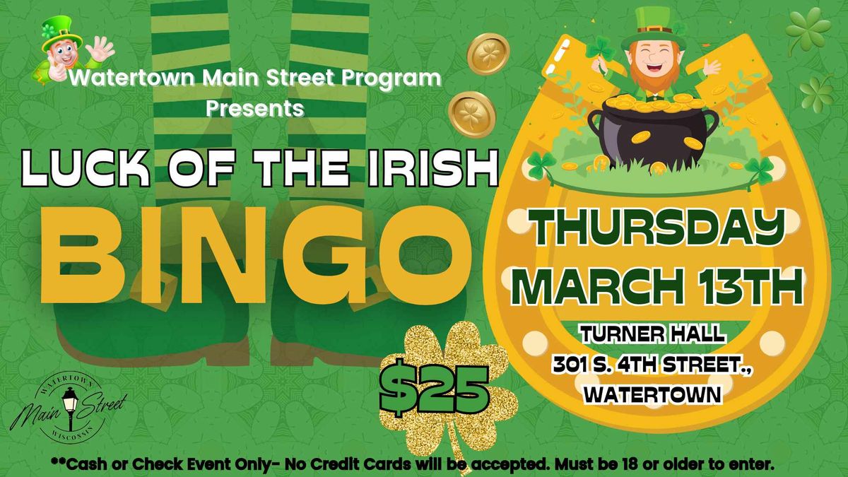 "Luck of the Irish" St. Patrick's Day Bingo at Turner Hall