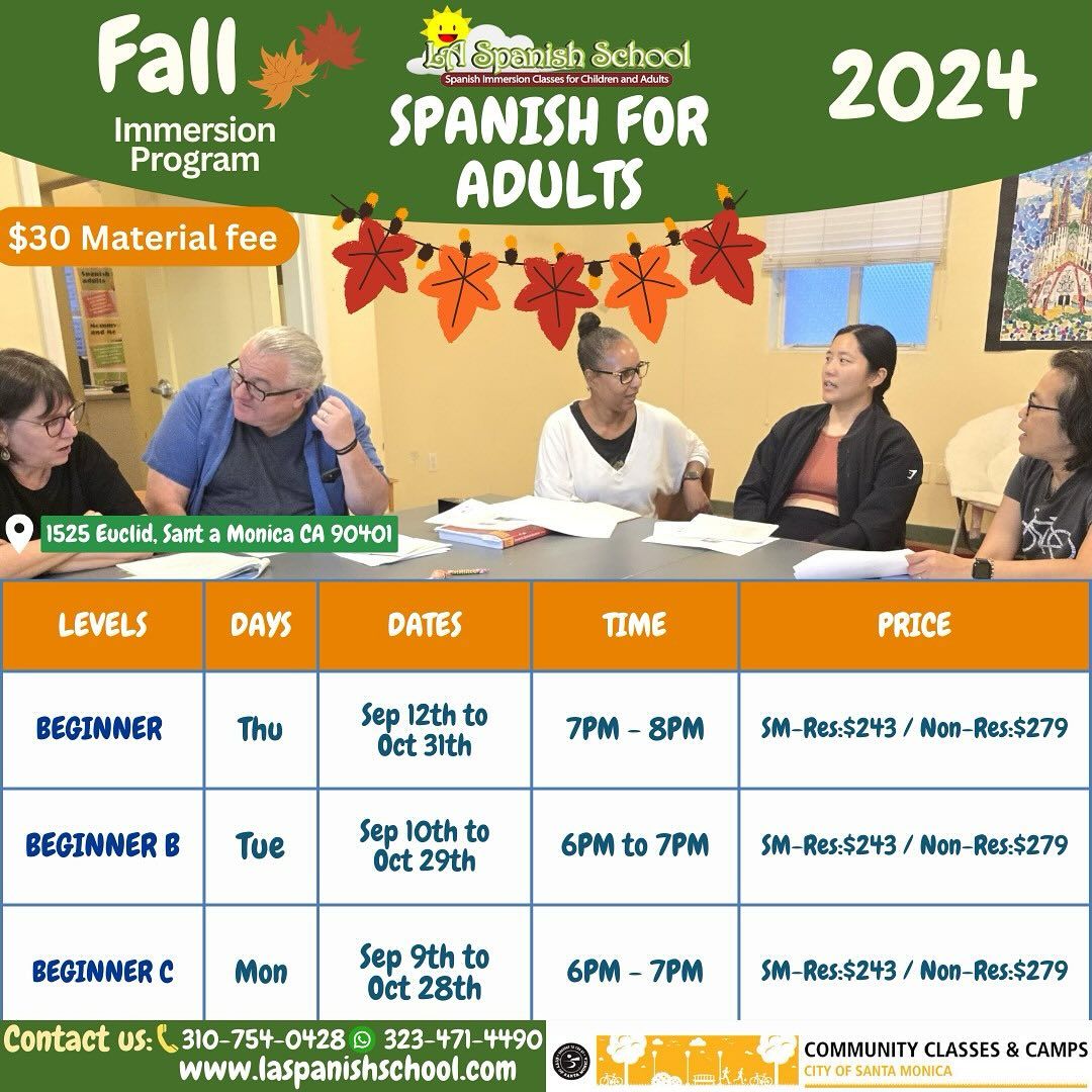 Spanish For Adults (Beginner C)