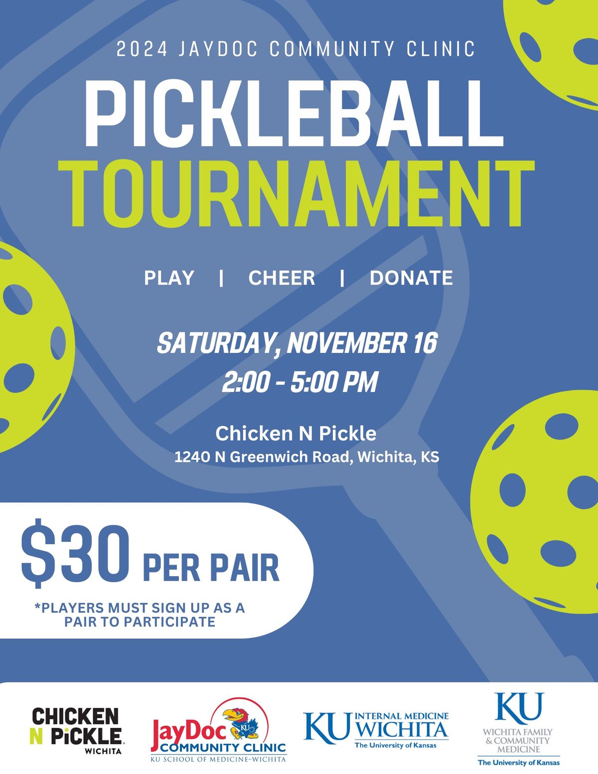 JayDoc Community Clinic's Annual Pickleball Tournament