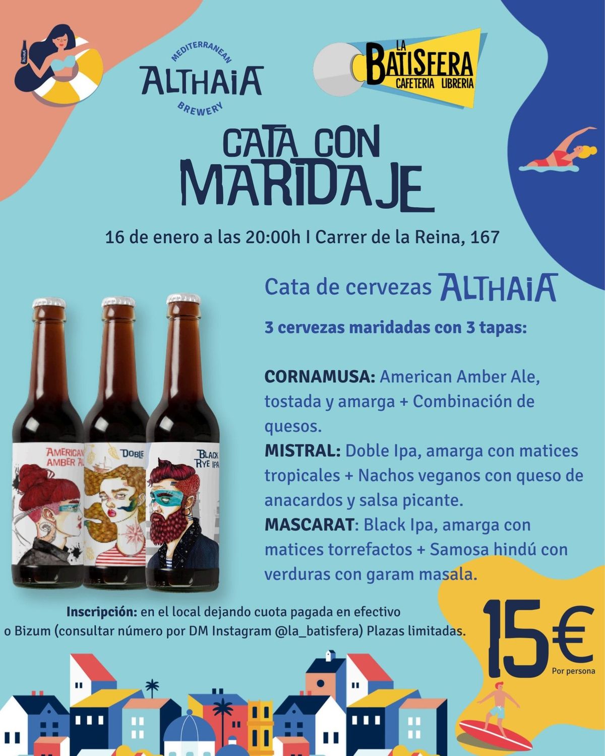 CATA maridada de cerveza artesanal ALTHAIA