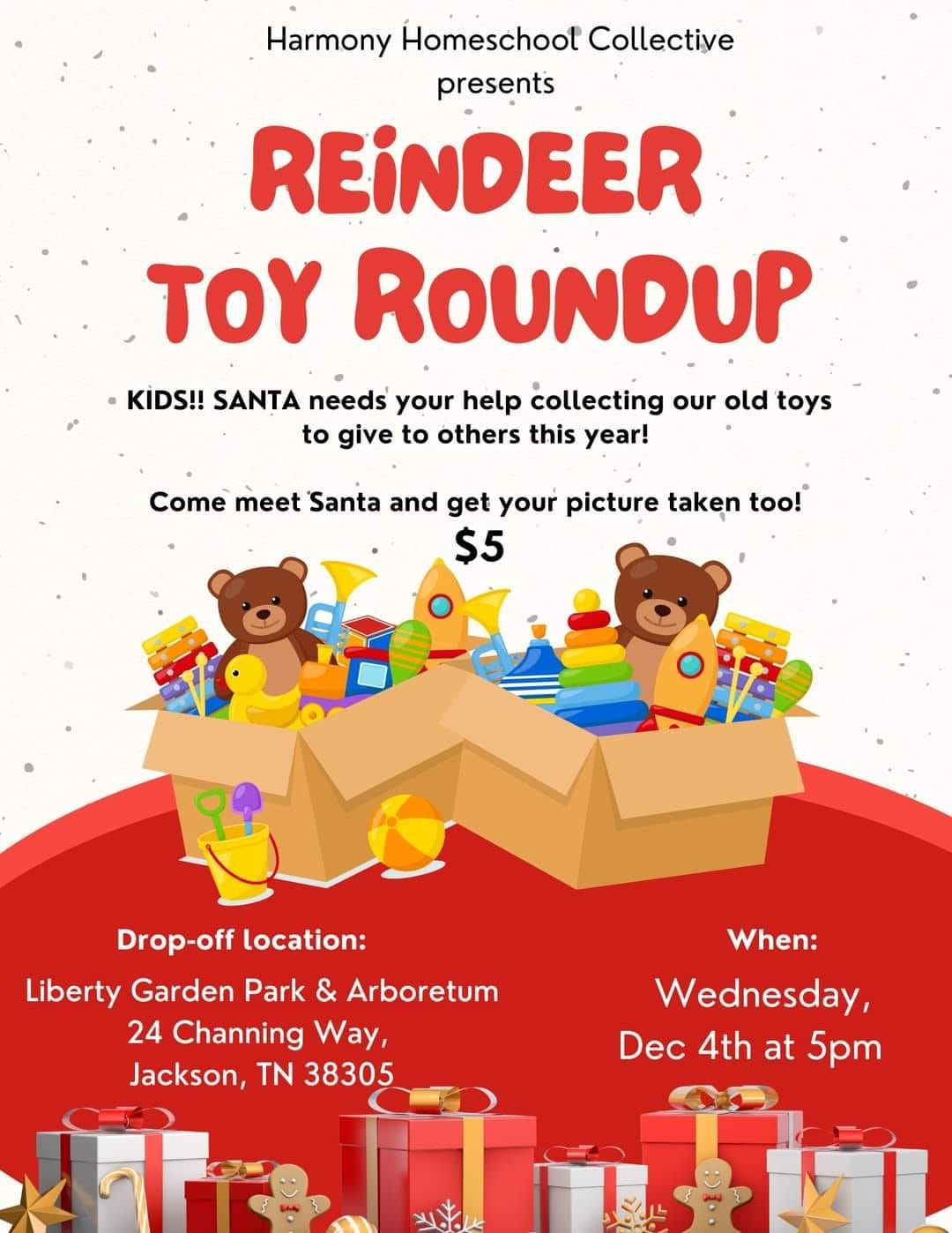 Reindeer Toy Roundup and Pictures with Santa