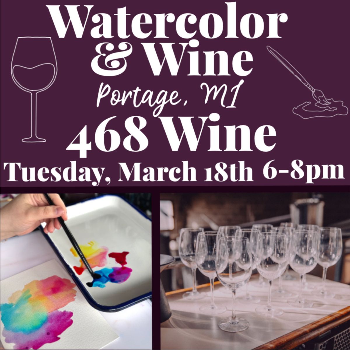 Watercolor & Wine Workshop at 468 Wine