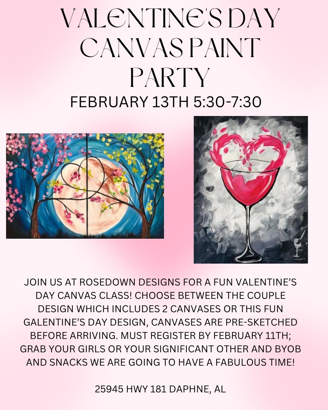 Valentines Day Canvas Class