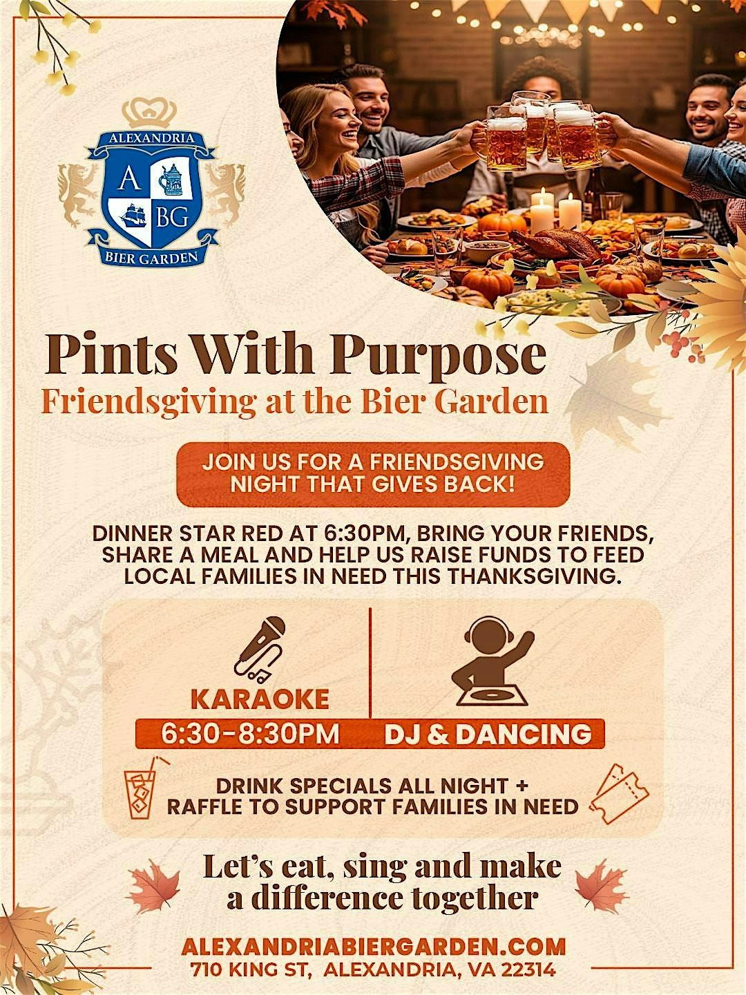 Pints for a Purpose: Friendsgiving at Alexandria Bier Garden