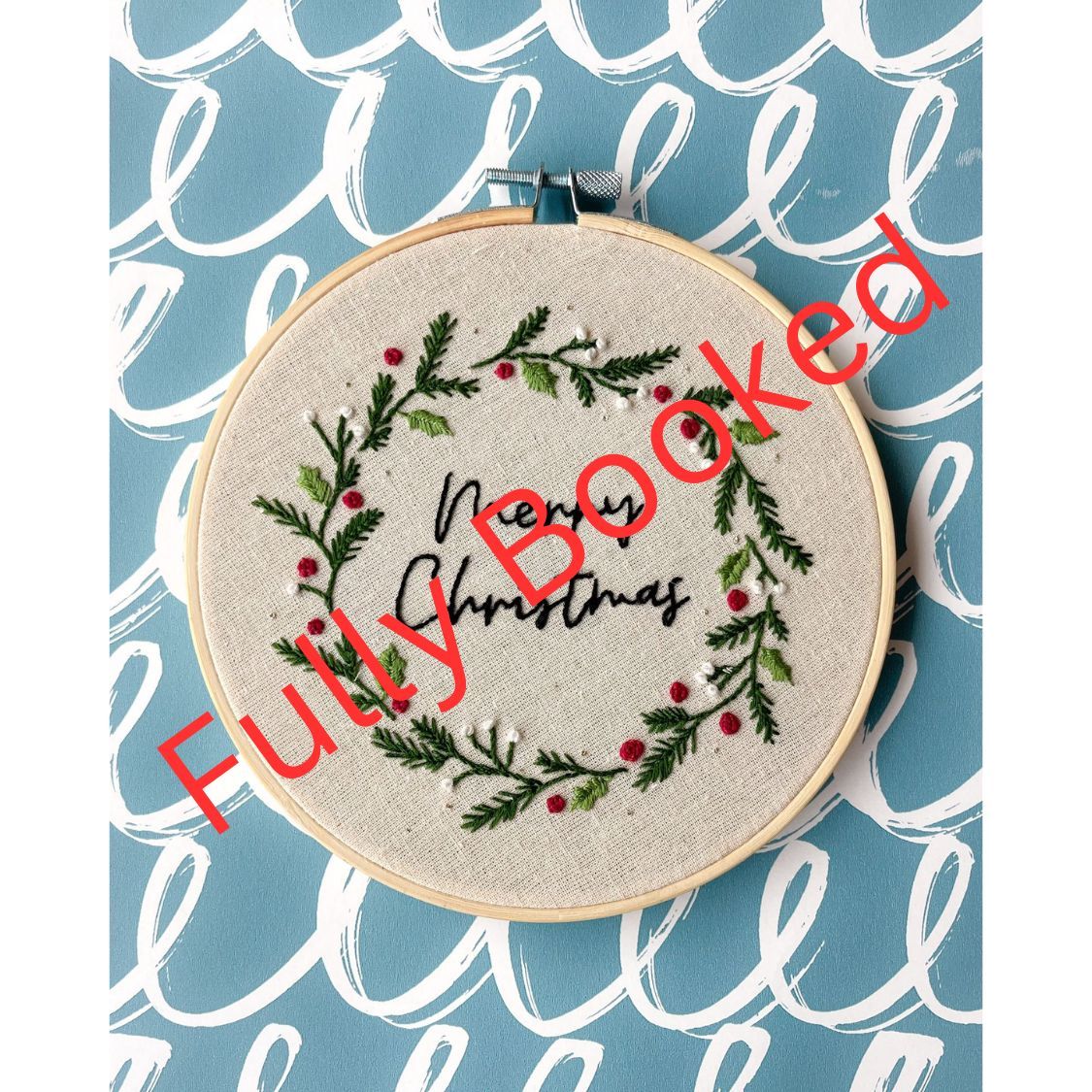 Christmas Wreath Hoop Embroidery