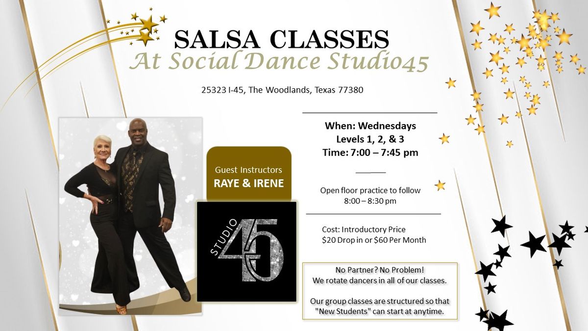 SALSA CLASSES at Studio45 with Guest Instructors Raye & Irene