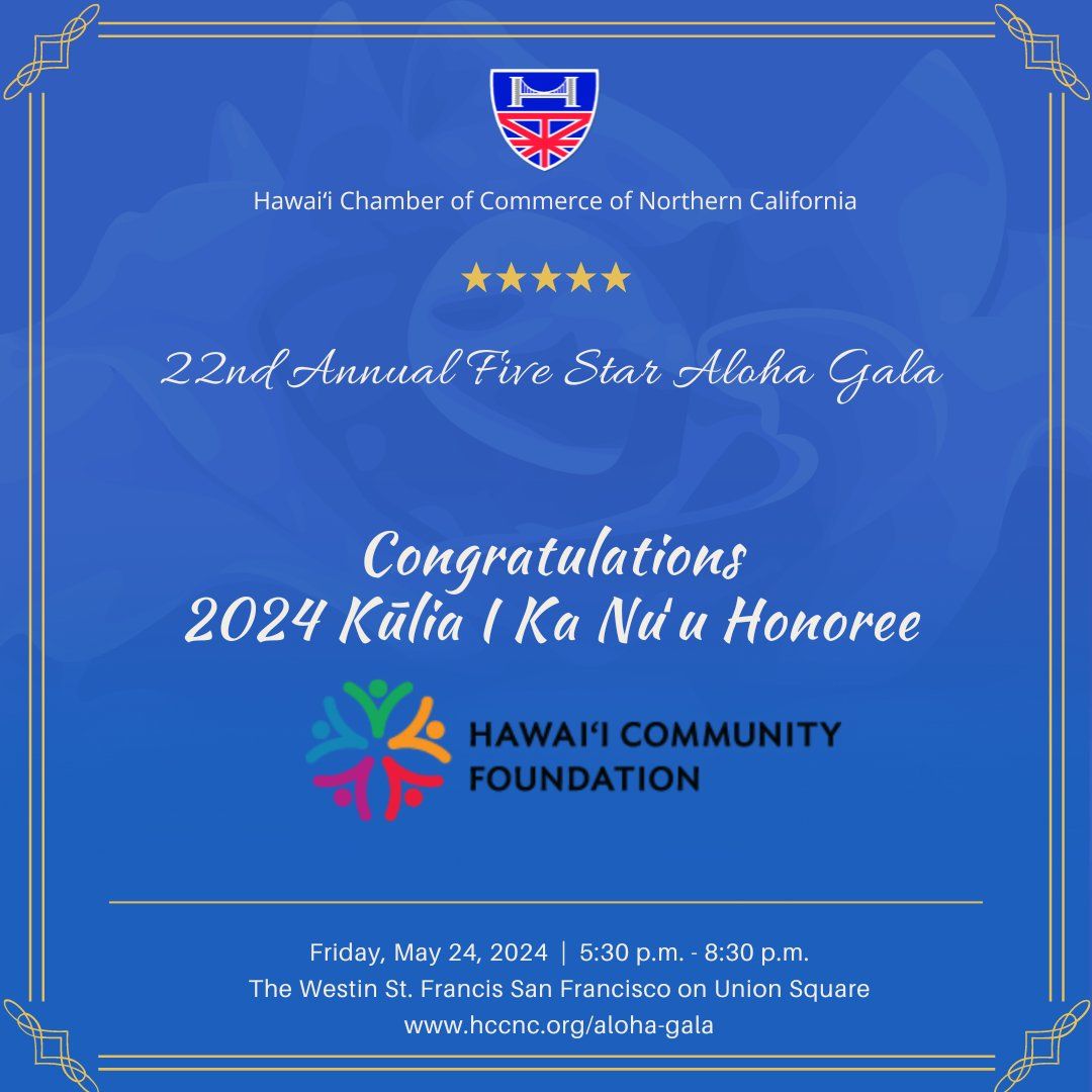 22nd Annual Five Star Aloha Gala & K\u016blia I Ka Nu\u02bbu Awards