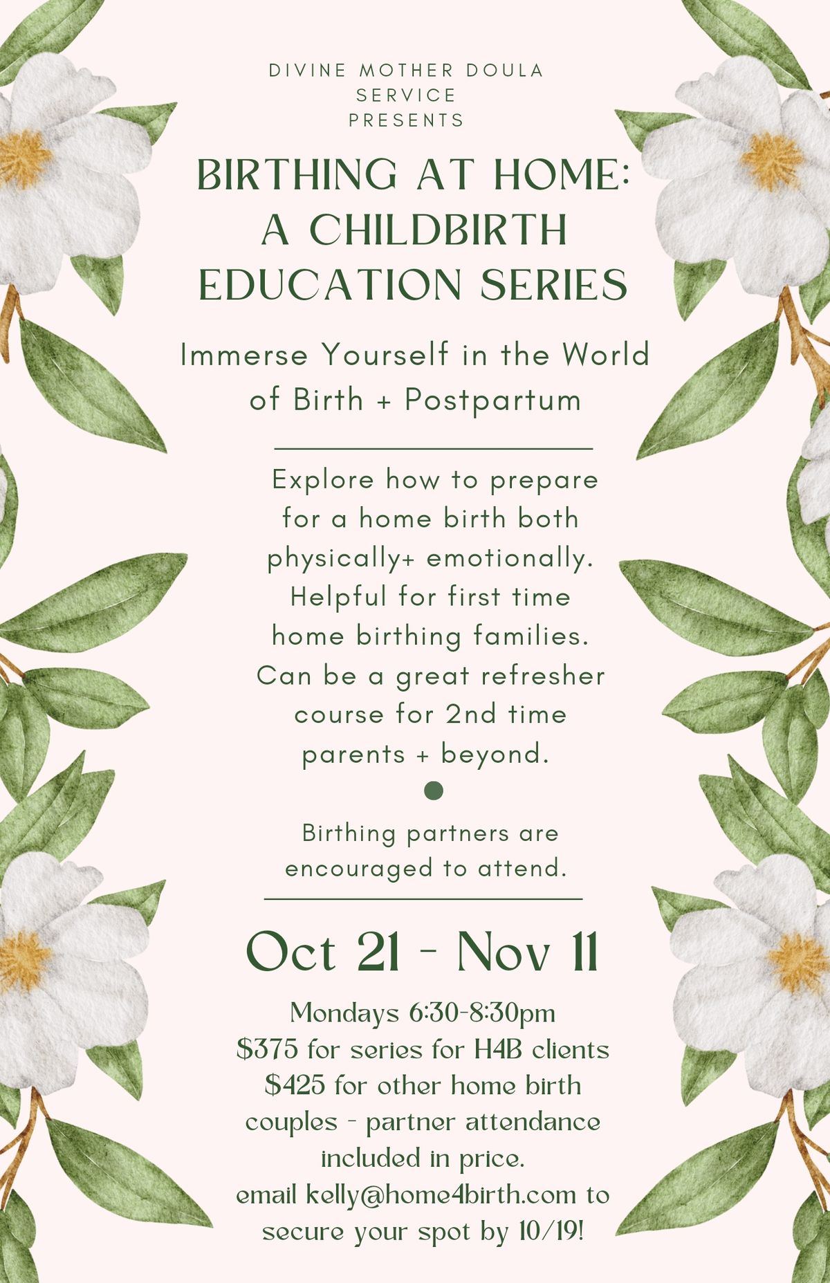 Birthing at Home: a Childbirth Education Series