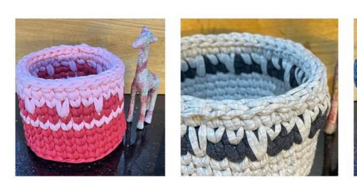 Crochet - T-shirt yarn basket \/ pots