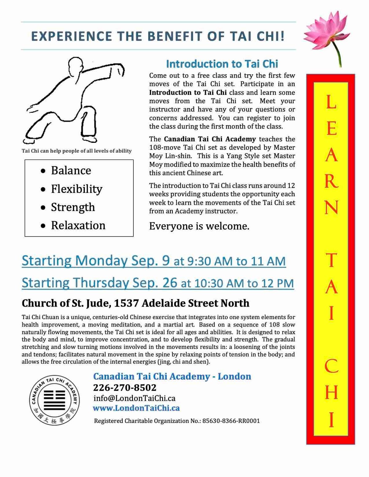 Fanshawe - Introduction to Tai Chi Class \/ Open House