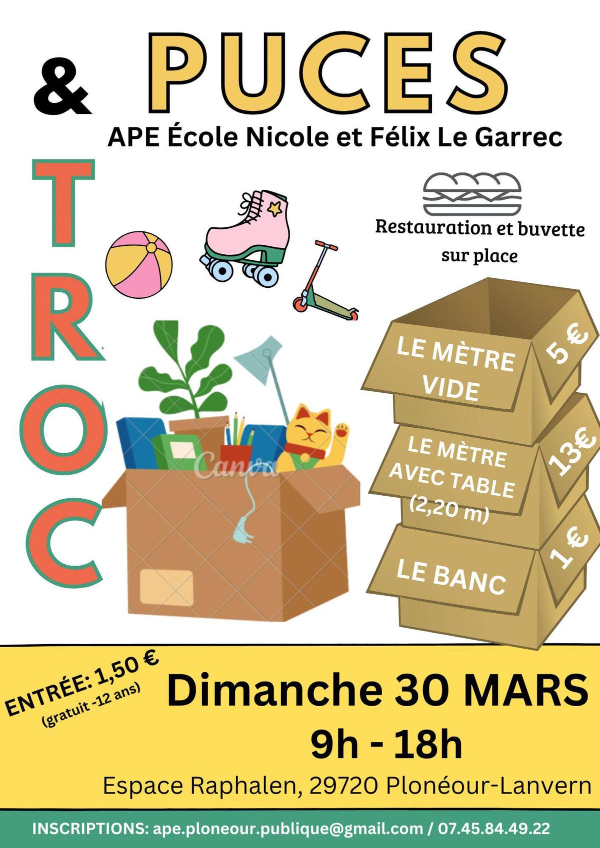 Troc & Puces de l'APE de l'\u00e9cole Nicole et F\u00e9lix Le Garrec