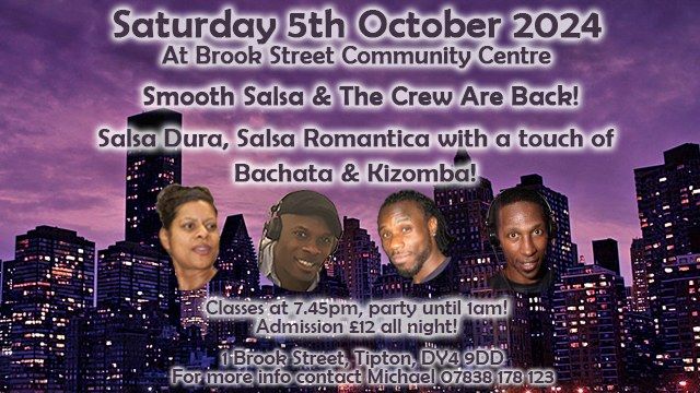 Smooth Salsa monthly Party, \u00a312 Admission, Saturday 5th October 2024