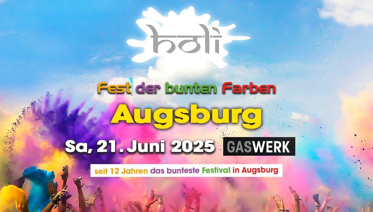 HOLI - Festival der bunten Farben Augsburg Gaswerk 2025