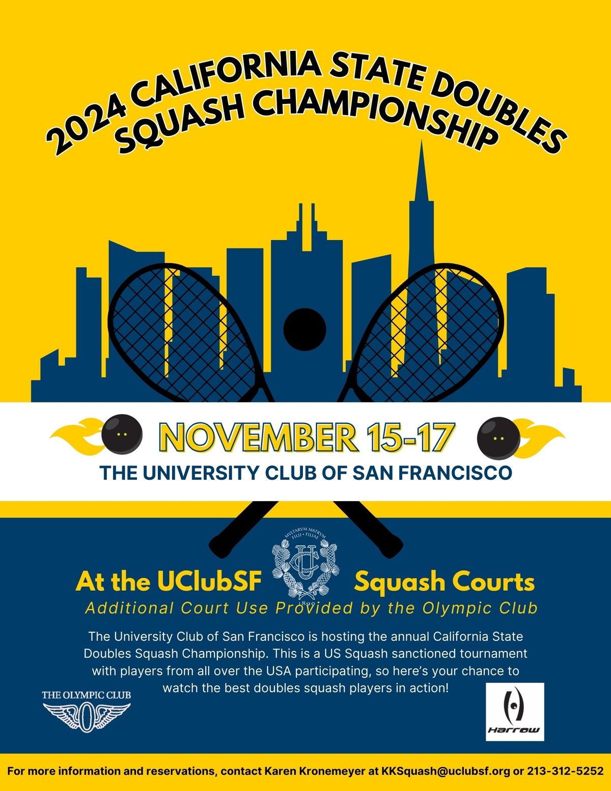 2024 CA State Doubles Squash Championship (registration required)