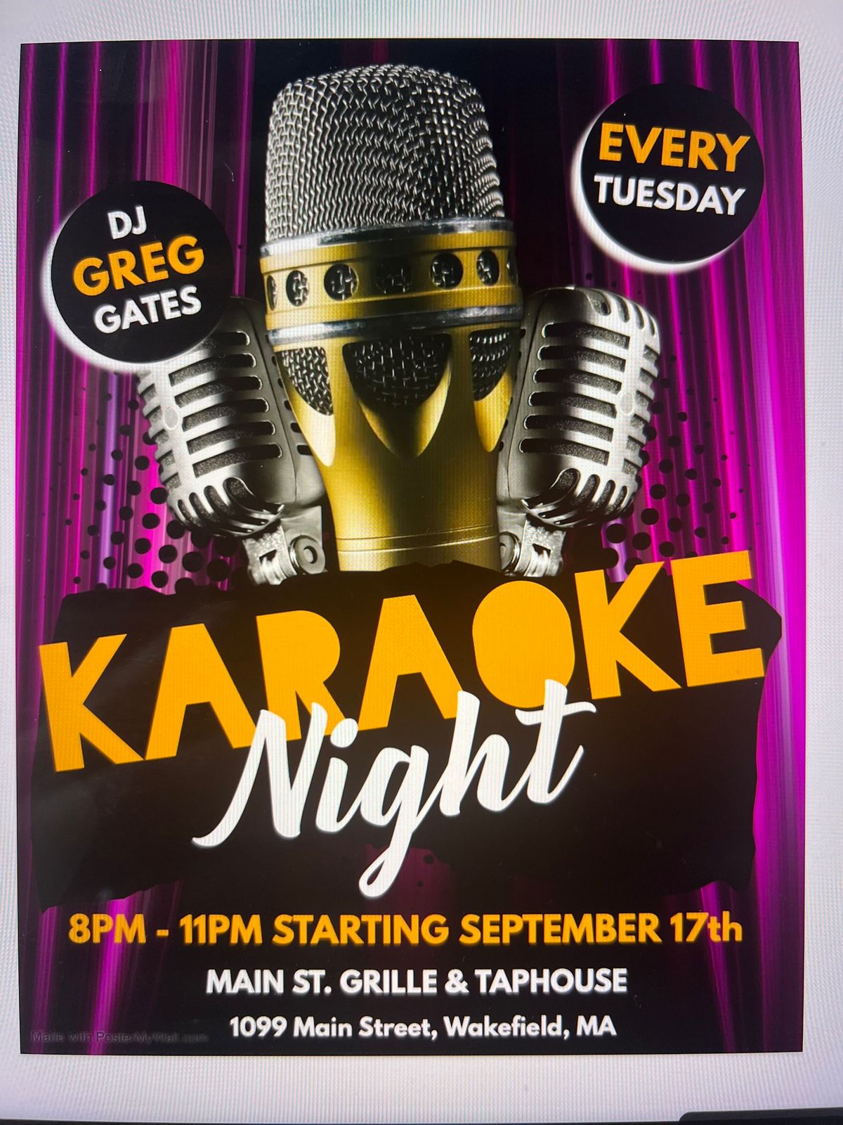 \ud83c\udfa4 Karaoke Night with DJ Greg Gates! \ud83c\udfb6