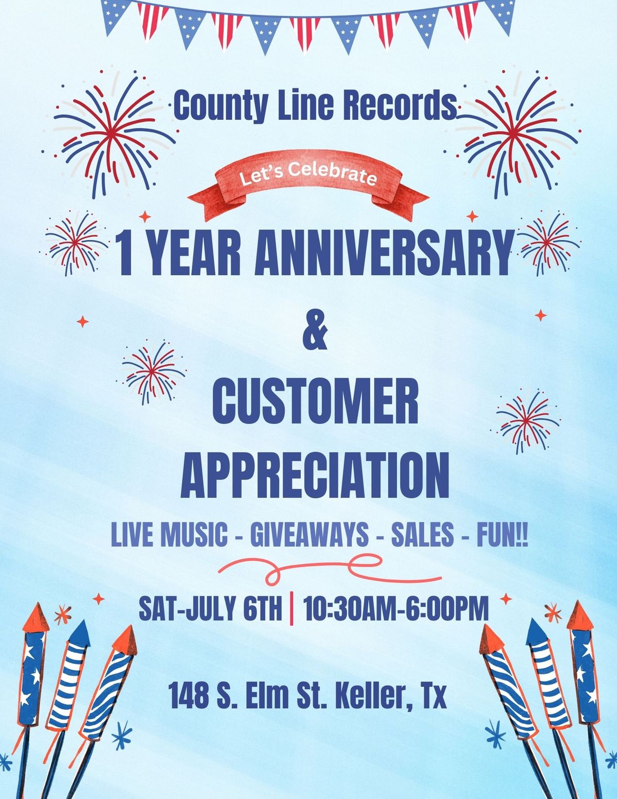 1 Year Anniversary Celebration and Customer Appreciation!
