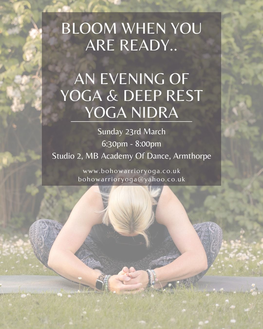 Bloom When You Are Ready \u2013 An Evening of Yoga & Deep Rest Yoga Nidra