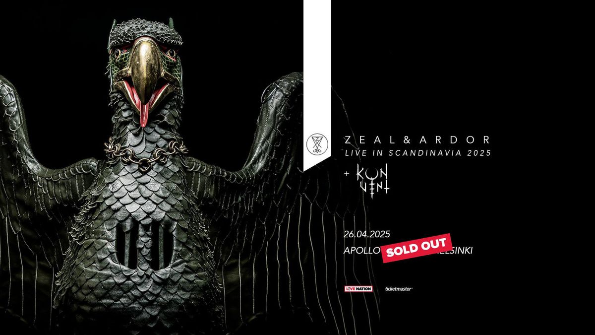 SOLD OUT: Zeal & Ardor (CH\/US): Live in Scandinavia 2025 Tour, Apollo Live Club, Helsinki 26.4.2025