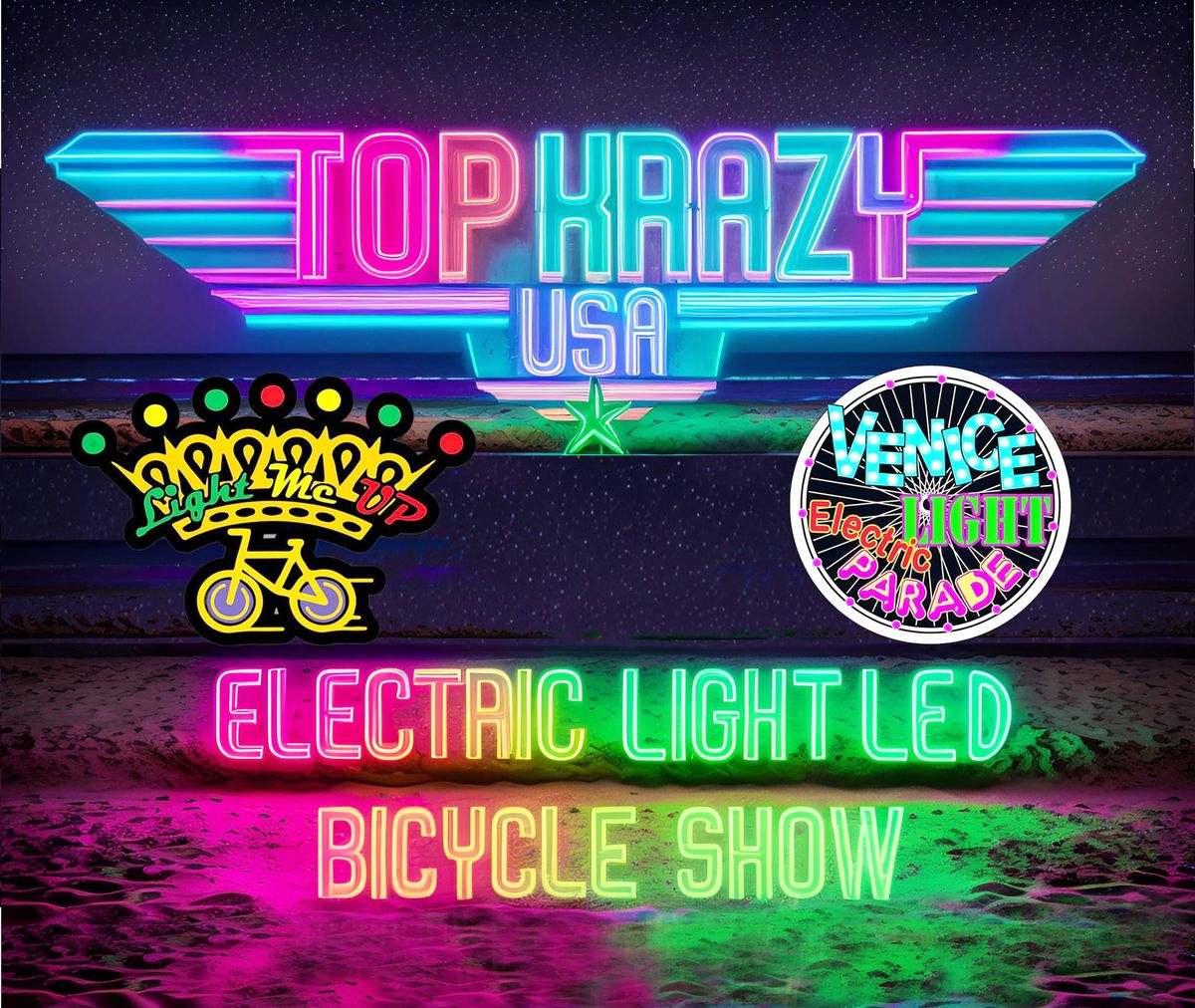 TOP KRAZY ELECTRIC LIGHT LED BICYCLE SHOW 