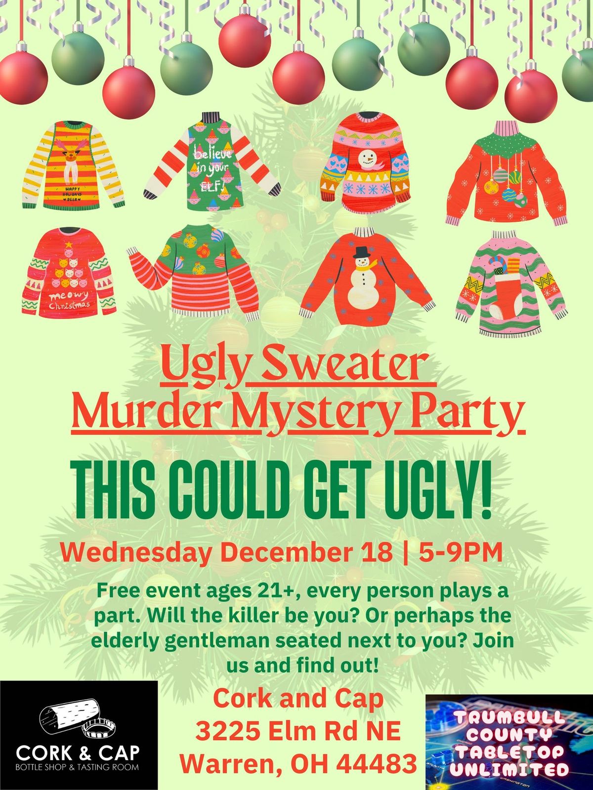 Ugly Sweater Murder Mystery Party!