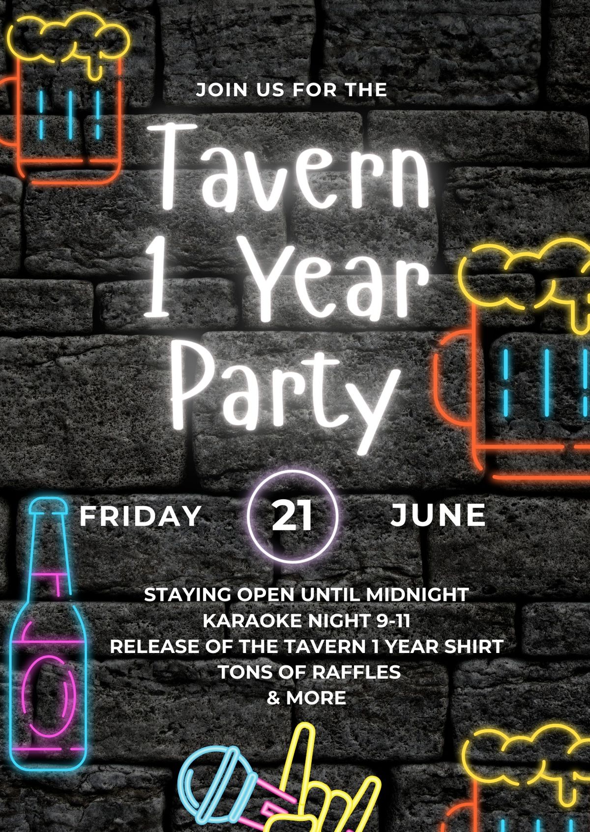 Tavern 1 Year Party