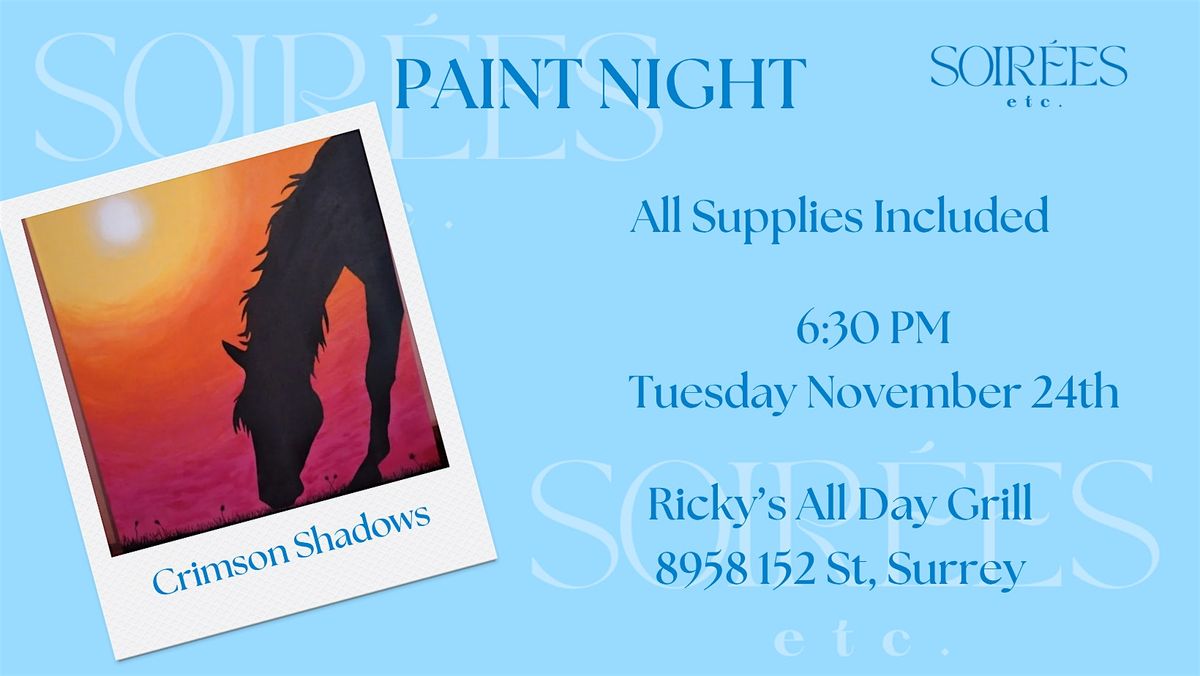 Crimson Shadows Paint Night at Ricky\u2019s All Day Grill