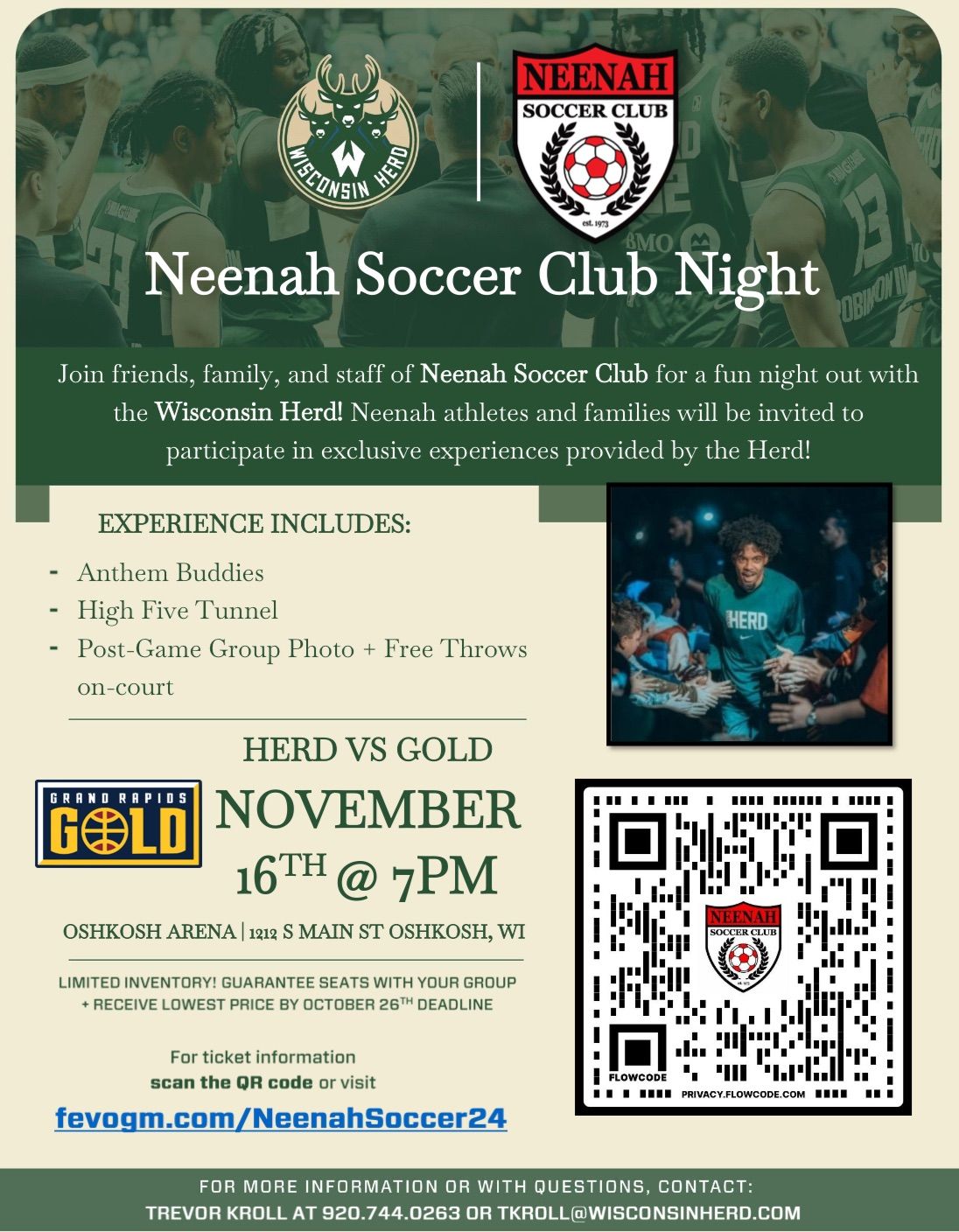 Neenah Soccer Club Night with the HERD!