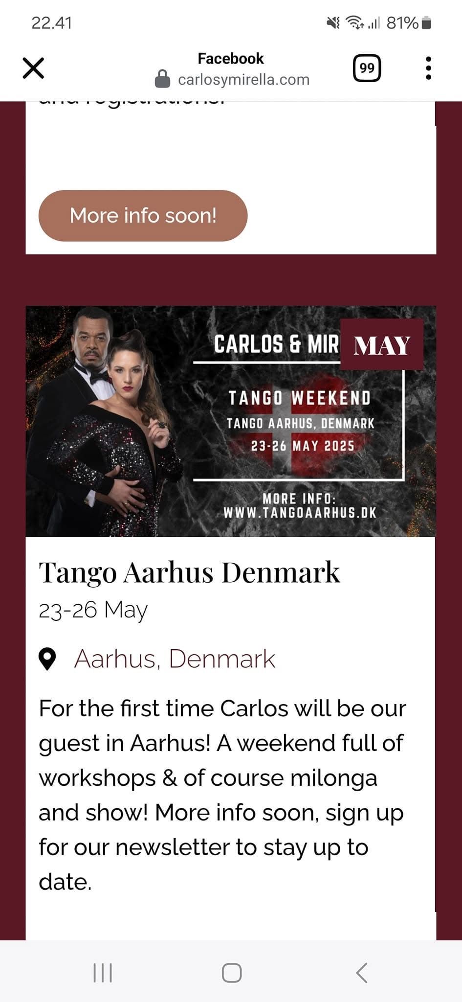 Tango Weekend med Mirella og Carlos