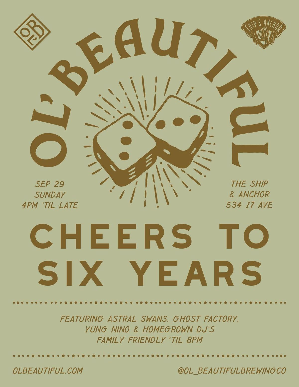 Ol'Beautiful "CHEERS TO SIX YEARS" Anniversary Party