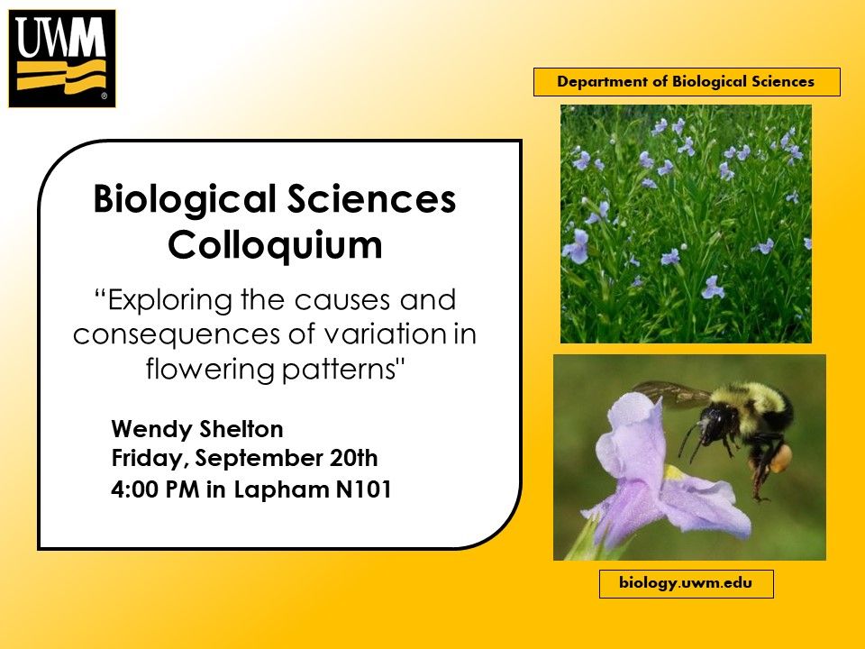 Biological Sciences Colloquium: Wendy Shelton