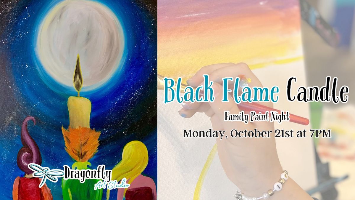 Black Flame Candle Paint Night