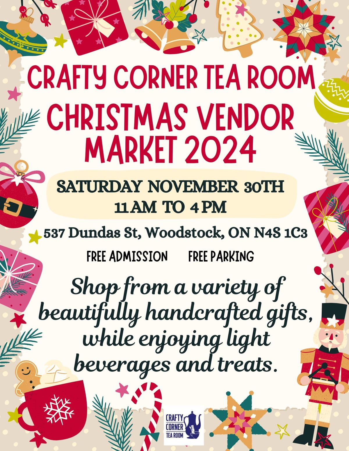 Crafty Corner Tea Room Christmas Vendor Market 2024