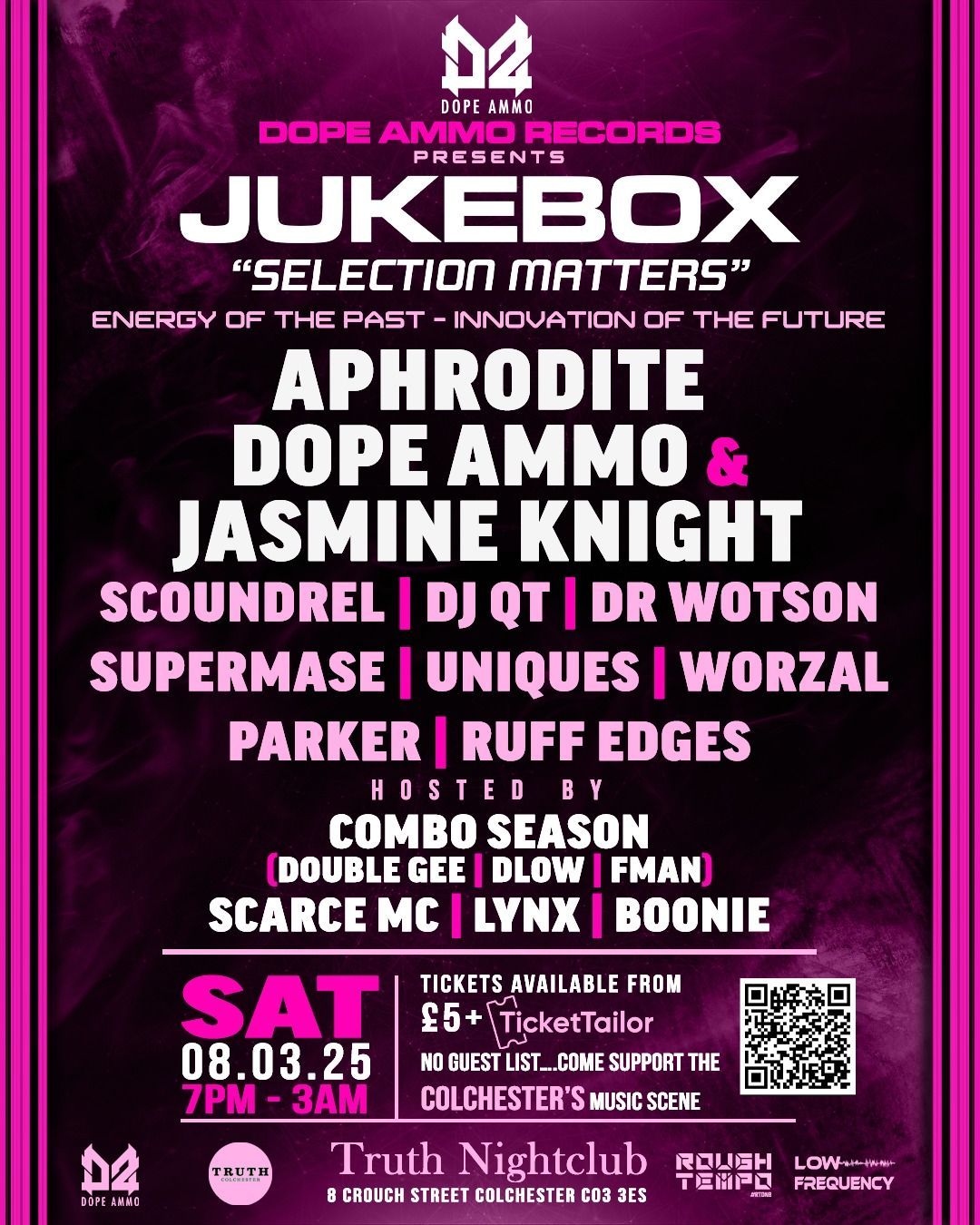 JUKEBOX W\/ APHRODITE, DOPE AMMO, JASMINE KNIGHT, SCOUNDREL, COMBO SEASON & MORE