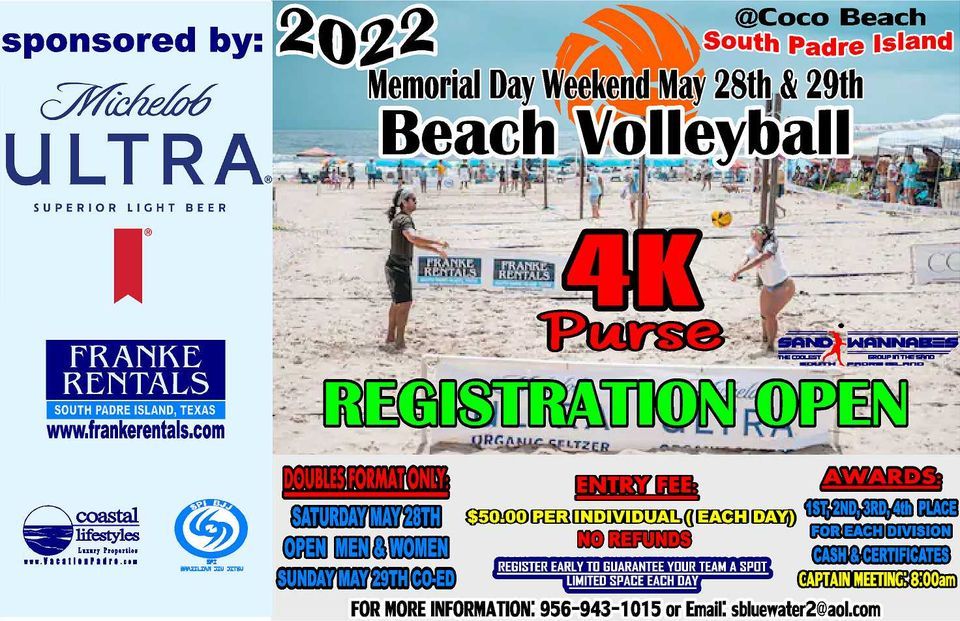 2022 South Padre Island Beach Volleyball Open Memorial Day Weekend ...