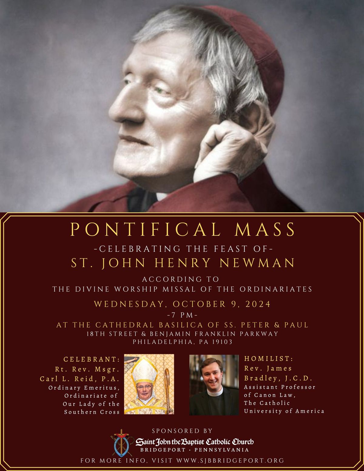 Pontifical Ordinariate Mass at the Cathedral Basilica: Feast of St. John Henry Newman, Oct. 9