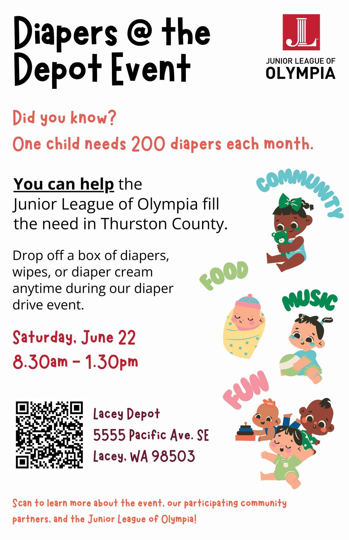 Diapers at the Depot by the Junior League of Olympia