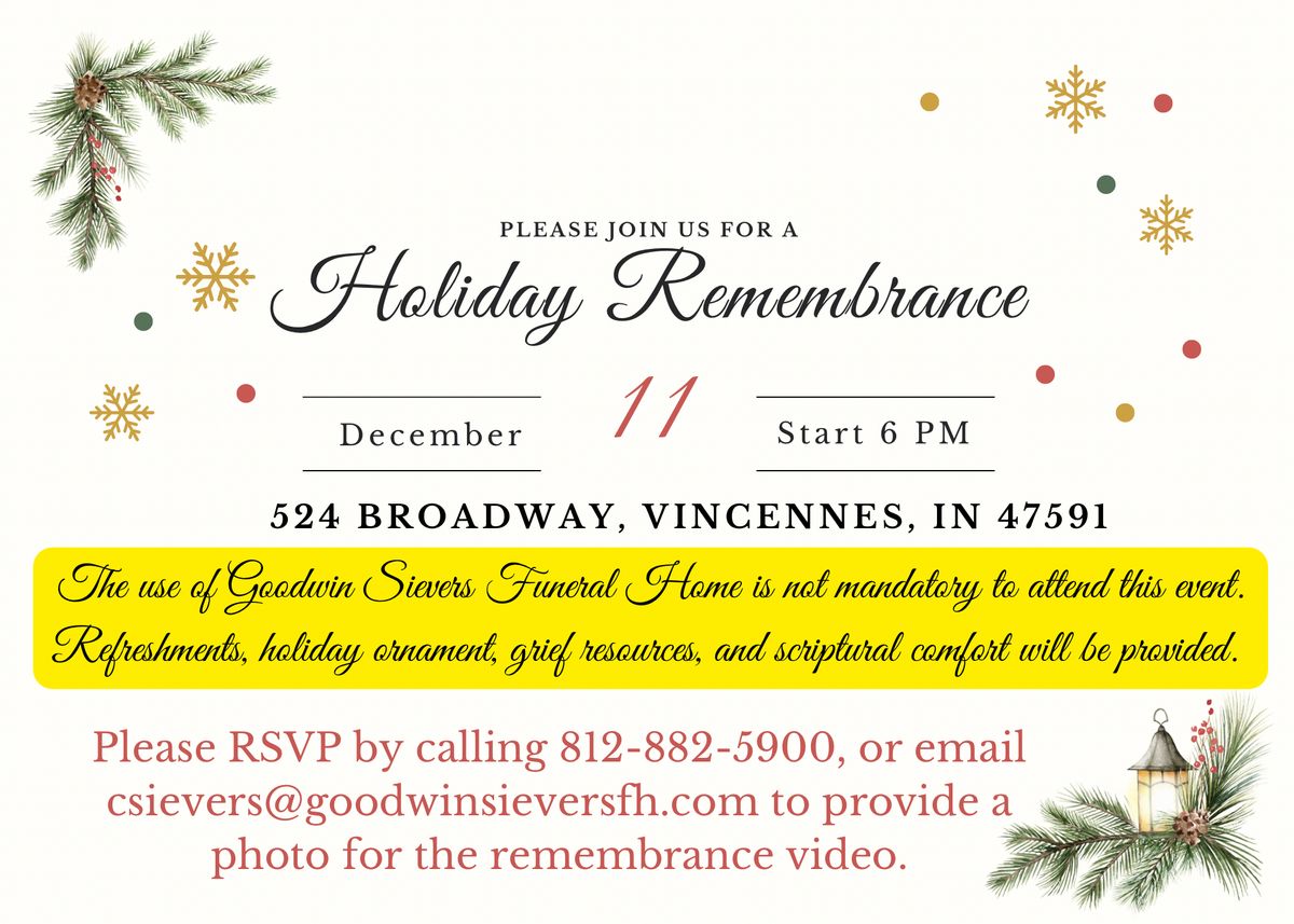 Holiday Remembrance Service