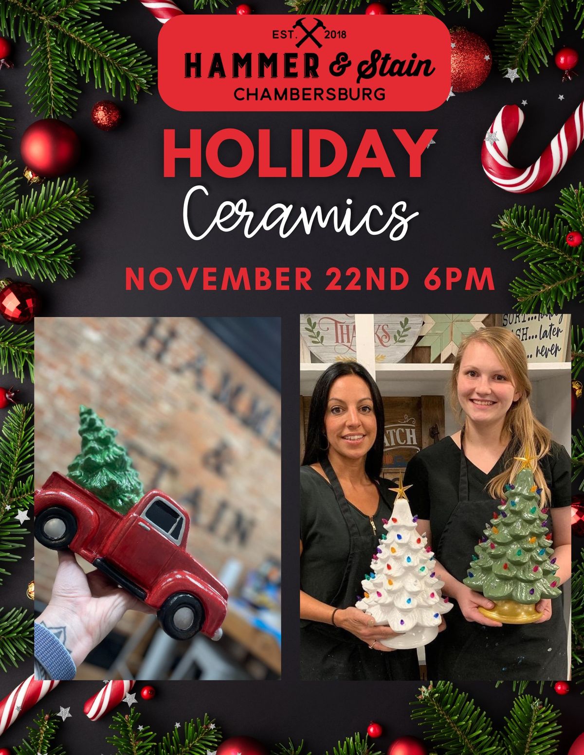 Friday November 22nd- Vintage Holiday Ceramics Just like Grandma had! 6pm