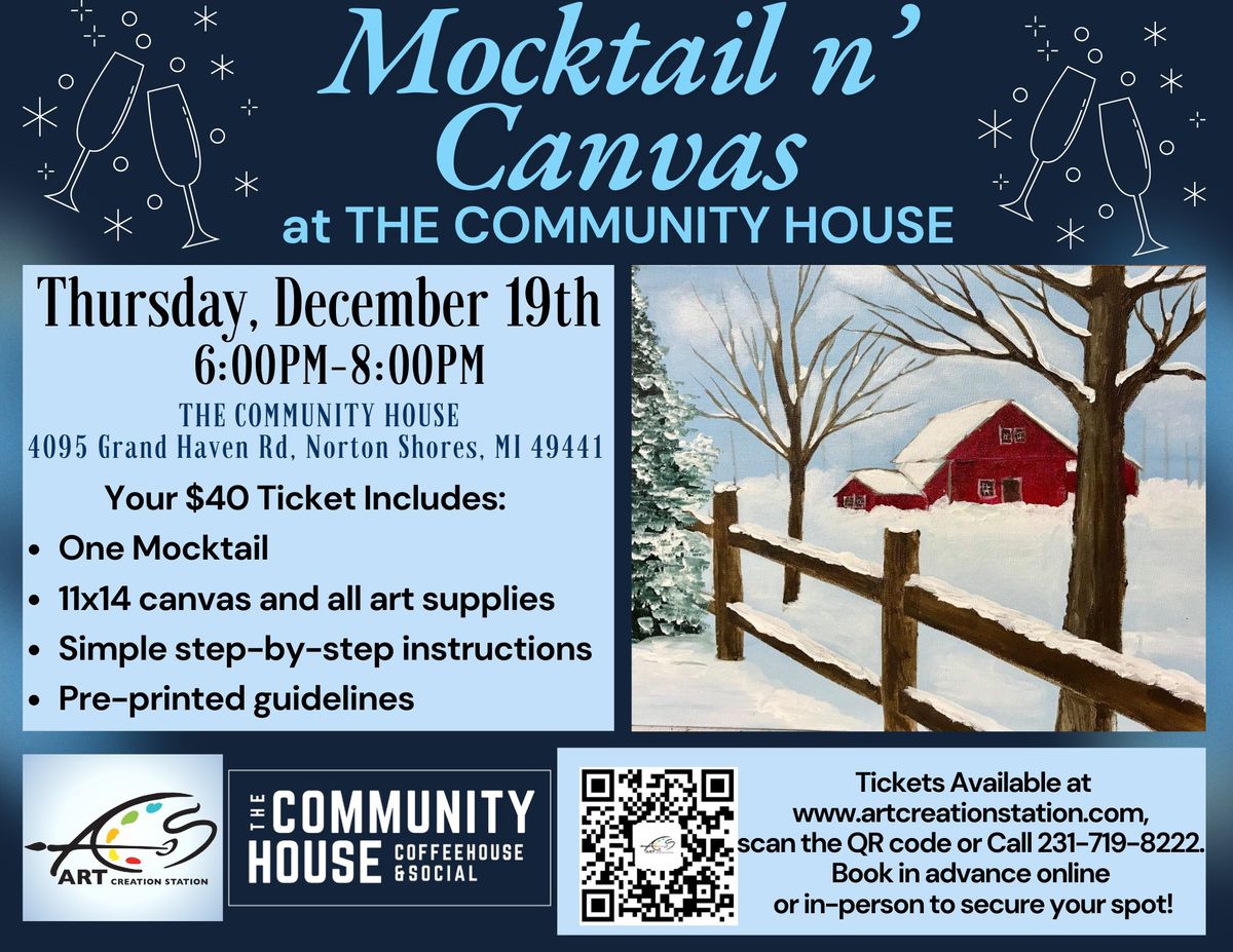 MOCKTAIL N CANVAS AT THE COMMUNITY HOUSE